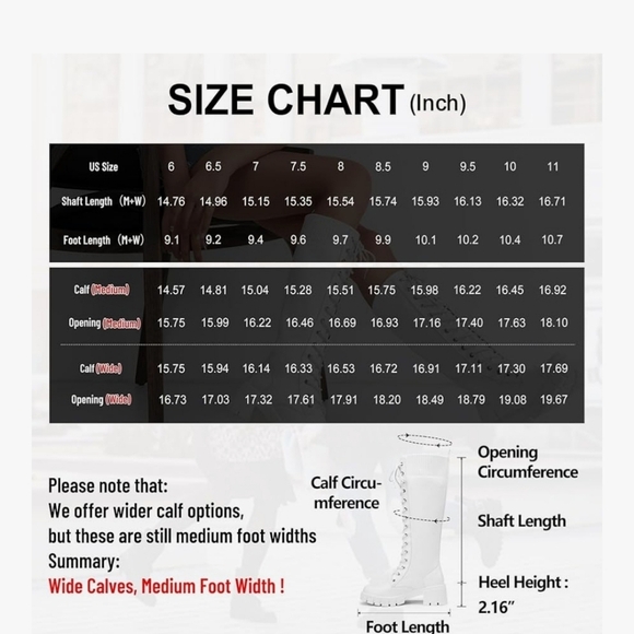 Women's White Knee-High Lace-Up Boots PU and Knit Material New - Picture 5 of 16